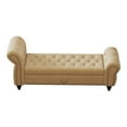 thumbnail image 5 of Modern Velvet Upholstered End of Bed Bench, Button Tufted Chaise Lounge Storage Ottoman with Backrest and Armrest for Bedroom Living Room, 5 of 8