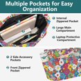thumbnail image 3 of FORMRS Tote Bag for Women Quilted Large Capacity Travel Work Carry On Shoulder Handbag, Whimsical Floral, 3 of 7