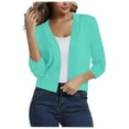 thumbnail image 1 of Cardigan à Manches 3/4 Blouse Décontractée pour Femmes Cardigan Doux Ample Chandail Tricoté Hauts Courts Hauts d'Automne pour Femmes en Liquidation, 1 of 5