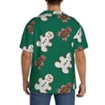 thumbnail image 5 of KLL Gingerbread Snowman Cookies Print Men's Shirt Short Sleeve Button Down Summer Cuba Beach Shirts- 3X-Large, 5 of 7