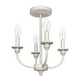 thumbnail image 2 of Hunter - Southcrest 4-light Distressed White, Medium Size Flush Mount Light, Dimmable, Traditional Style, Candle Shaped, for Bedrooms, Dining, Living Rooms - 19643, 2 of 6