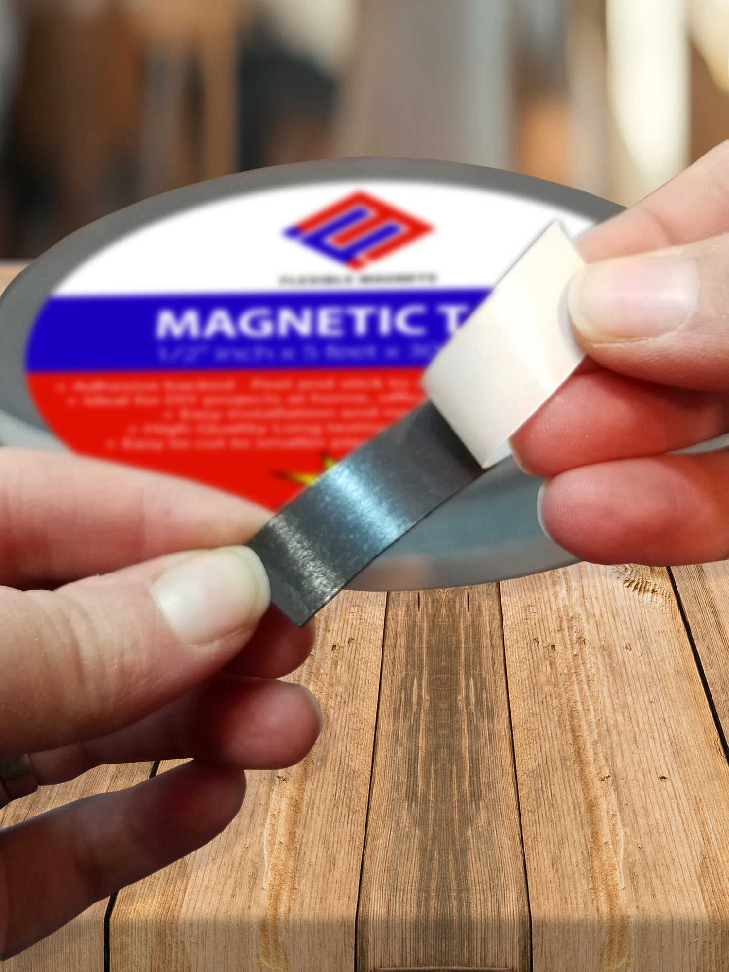 MasterVision 1/2x7' Adhesive Magnetic Roll Tape - 7 ft BVCFM2319