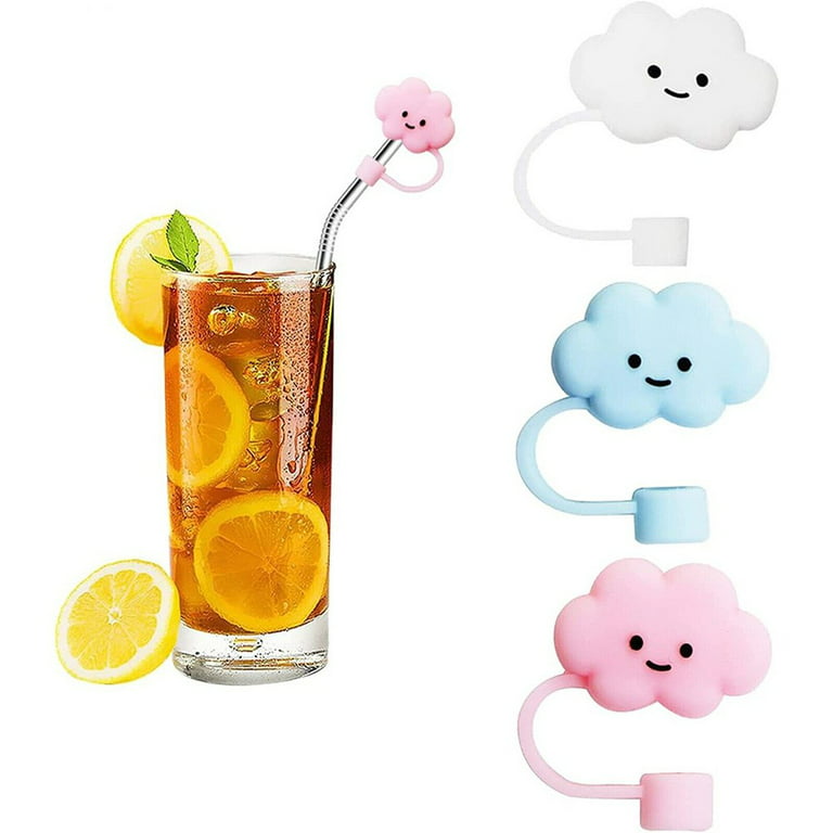 Cute Cloud Straw Tips Cover, Kawaii Smiling Cloud Straw For Straws