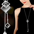 thumbnail image 2 of Collares y colgantes largos de cristal geométrico para mujer, gargantilla de perlas, joyería 2022, 2 of 4