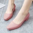 thumbnail image 2 of NOKIO Women's Low Chunky Heels Dress Shoes Women Shoes Coarse Heels Short Leather Boots Boots High Heels Women Boots Fashion Zipper Shoes Closed Toe Comfortable Wedding Work Pumps Shoes, 2 of 8