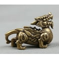 thumbnail image 2 of Bronze Animal Kylin Chi-lin Qilin Pixiu Pi Xiu Beast Statue2.2" Curio Chinese, 2 of 5