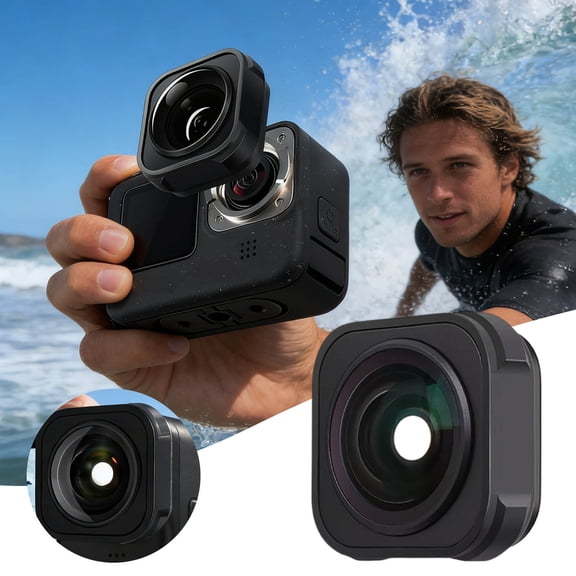 Max Lens Mod for GoPro 9/10/11/12/13 – 155° Wide Angle Lens with Lock Stabilization (16.4FT Waterproof)