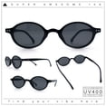 thumbnail image 2 of Hipster Snug Oval Round Thin Plastic Horn Rim Hustler Sunglasses All Black, 2 of 8