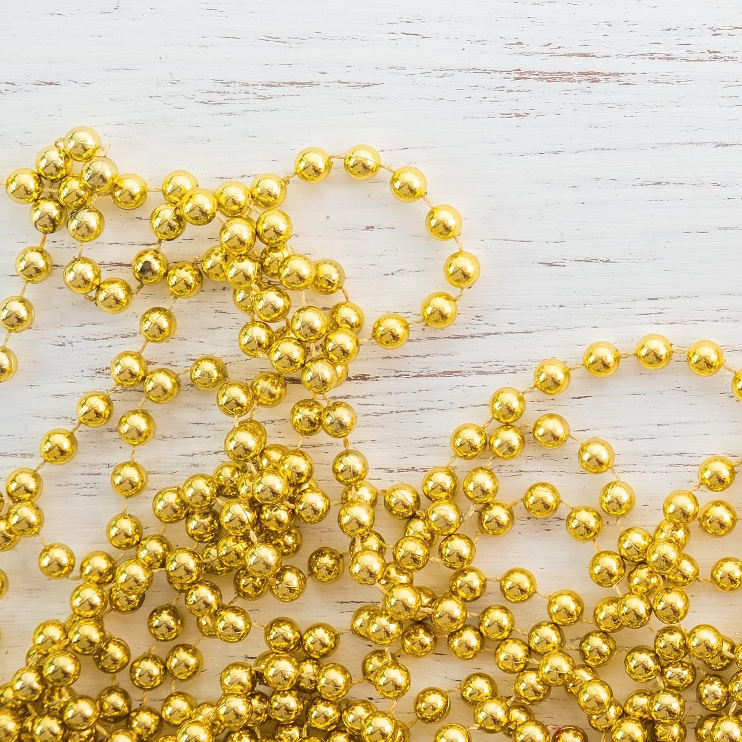 4E’s Novelty Gold Beads Necklaces 72 Pack – Mardi Gras Parade Throws, Party Beads Bulk