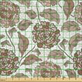 thumbnail image 2 of Ambesonne Floral Fabric by the Yard Microfiber, Ornamental Foliage Motif, 5 Yards, Warm Taupe Umber Blush, 2 of 2