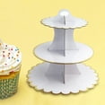 thumbnail image 4 of NIBOLOG Paper Cake Stand Easy to Assemble Three-layer Flower Edge Disposable Dessert Stand for Wedding, 4 of 8