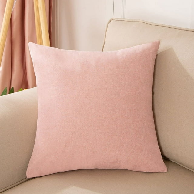 Nvzi piezas de funda de almohada de lino sólido Clásica y atemporal, funda de almohada simple de color puro, con cualquier cama es brillante 23,62 x 23,62 pulgadas (rojo claro)