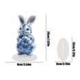 thumbnail image 2 of Easter Bunny Decor, 3*3.5in Acrylic, 9inHeight, 1 Pc, Blue White Print, Easter Egg Decorations, Table Decor, Spring DecorationsforHome, Seasonal Table Accents, 2 of 3