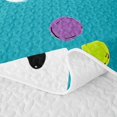 thumbnail image 5 of Feelyou Kawaii Ghost Boo Twin Quilt Set, Cute Polka Dot Twin Coverlet Set, Teal White, 2pcs, 1 Comforter and 1 Pillowcase, 5 of 7