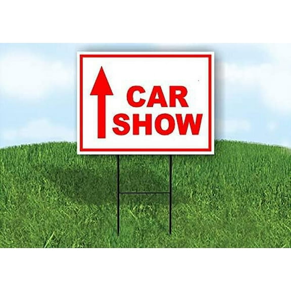 Work House Signs Single Sided Sign CAR Show Straight Arrow red Yard Sign Road Sign with Stand