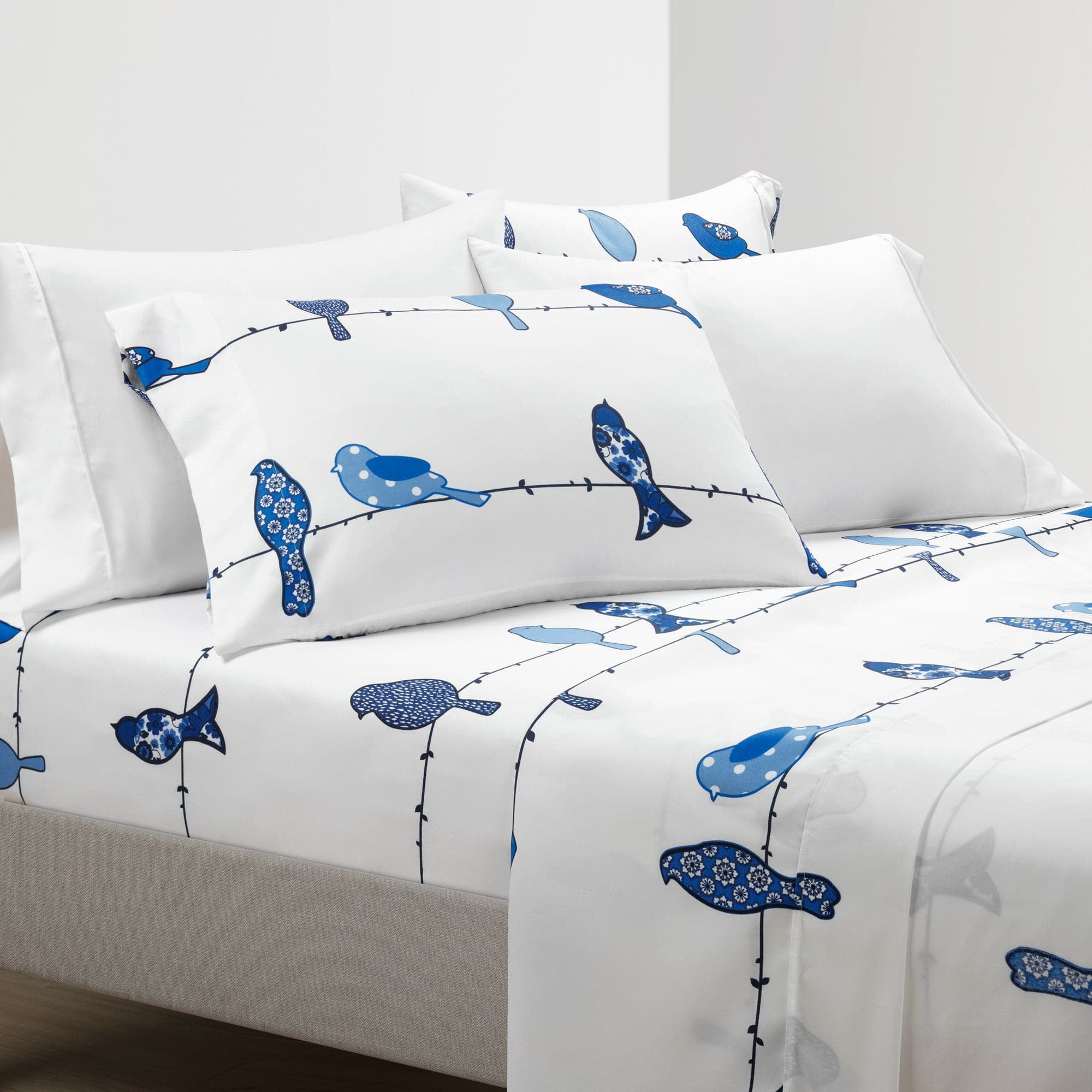 Lush Decor Rowley Birds Soft Sheet Set Multi 6Pc King
