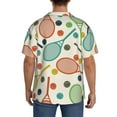thumbnail image 3 of Uemuo Racket and Tennis Ball Pattern Cotton Linen Short Sleeve Shirts,Casual Lightweight Button Down Shirts,Vacation Beach Summer Tops-Small, 3 of 7