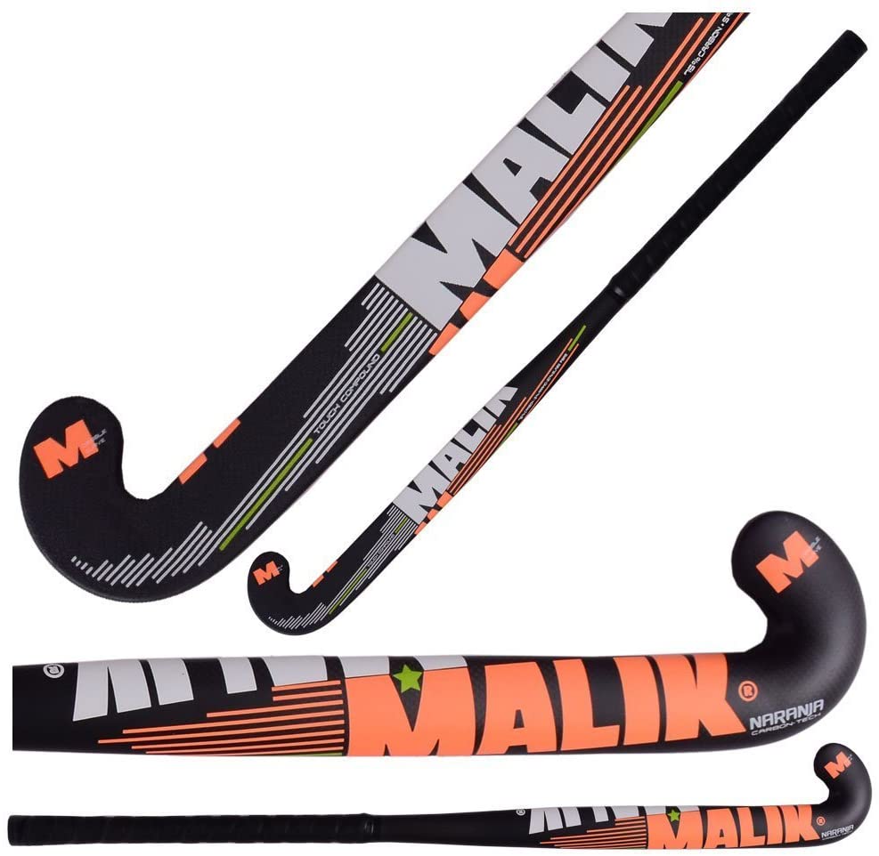 MALIK Field Hockey Stick Naranja Outdoor Carbon 75 Aramid 5 Fiber