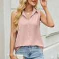 thumbnail image 4 of Womens Tank Tops 2025 Loose Fit Casual V Neck Shirts Flowy Sleeveless Summer Tops Pink L, 4 of 7