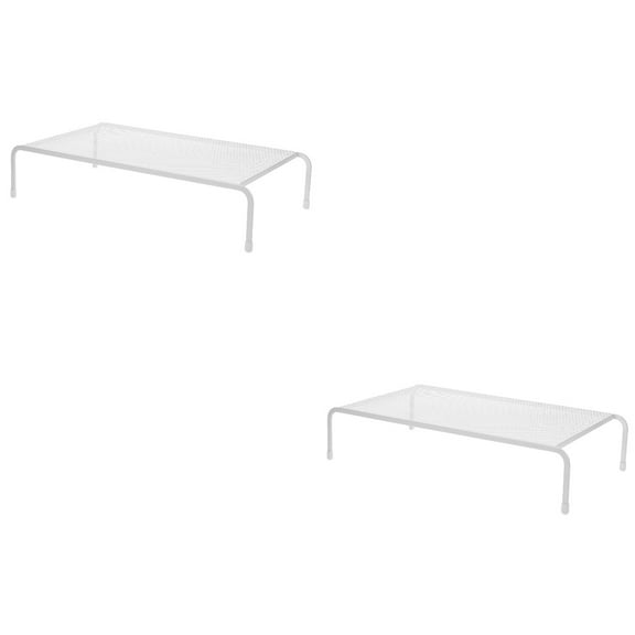 2 Pieces Desktop Computer Elevated Monitor Bracket Raised Base Storage