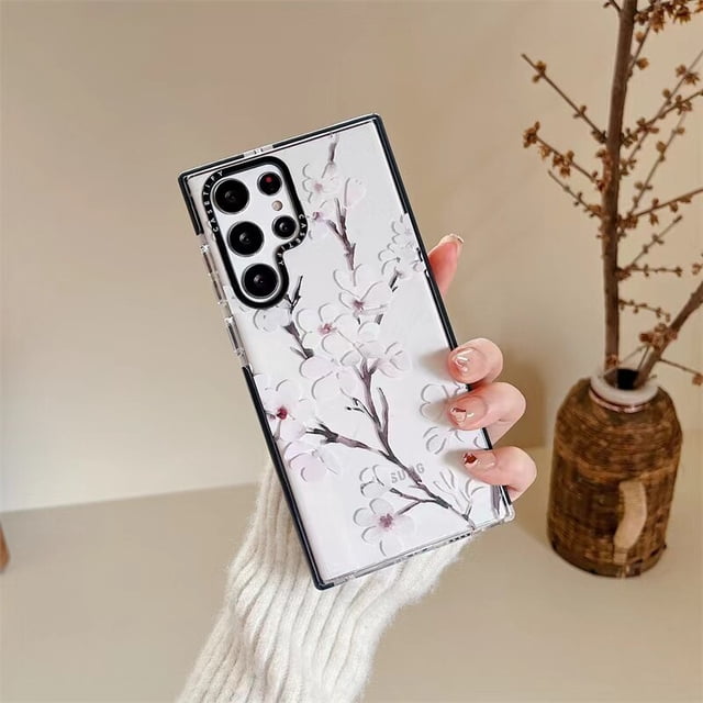 Casetify-funda de teléfono suave transparente para Samsung Galaxy S21 Ultra S21 Plus S21 Lady Girl, carcasa a prueba de golpes, flores y mariposas Fivean unisex