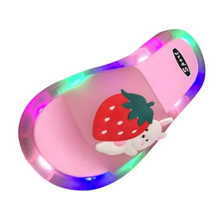 

Youmylove Toddler Kids Boys Girls Stylish Cartoon Light Indoor Outdoor Non-Slip Slippers Shower Slipper 2-5Y Children Casual Shoes