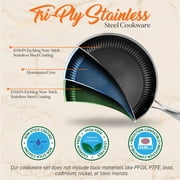 NutriChef Nonstick Tri Ply Copper Kitchen Cookware Pan Set, 6 Piece