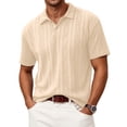 thumbnail image 2 of RICHCOIN Polo Shirts for Men Textured Knit Golf Shirts Casual Short Sleeve Old Money Tops, 2 of 7