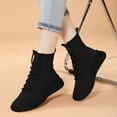 thumbnail image 2 of High Top Fashion Sneakers Ankle Boots for Women Casual Comfort Lace up Slip on Socks Walking Shoes, 2 of 5
