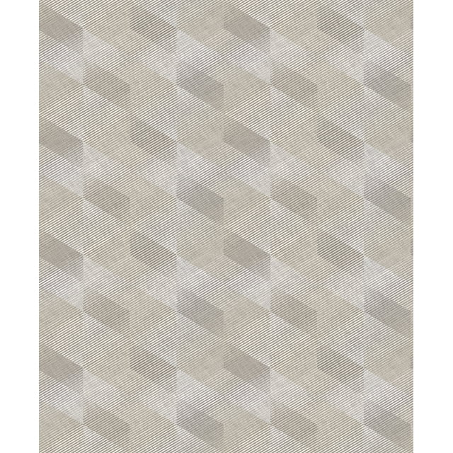 Beige 3D Rhombus Stripe Geometric Wallpaper R8104