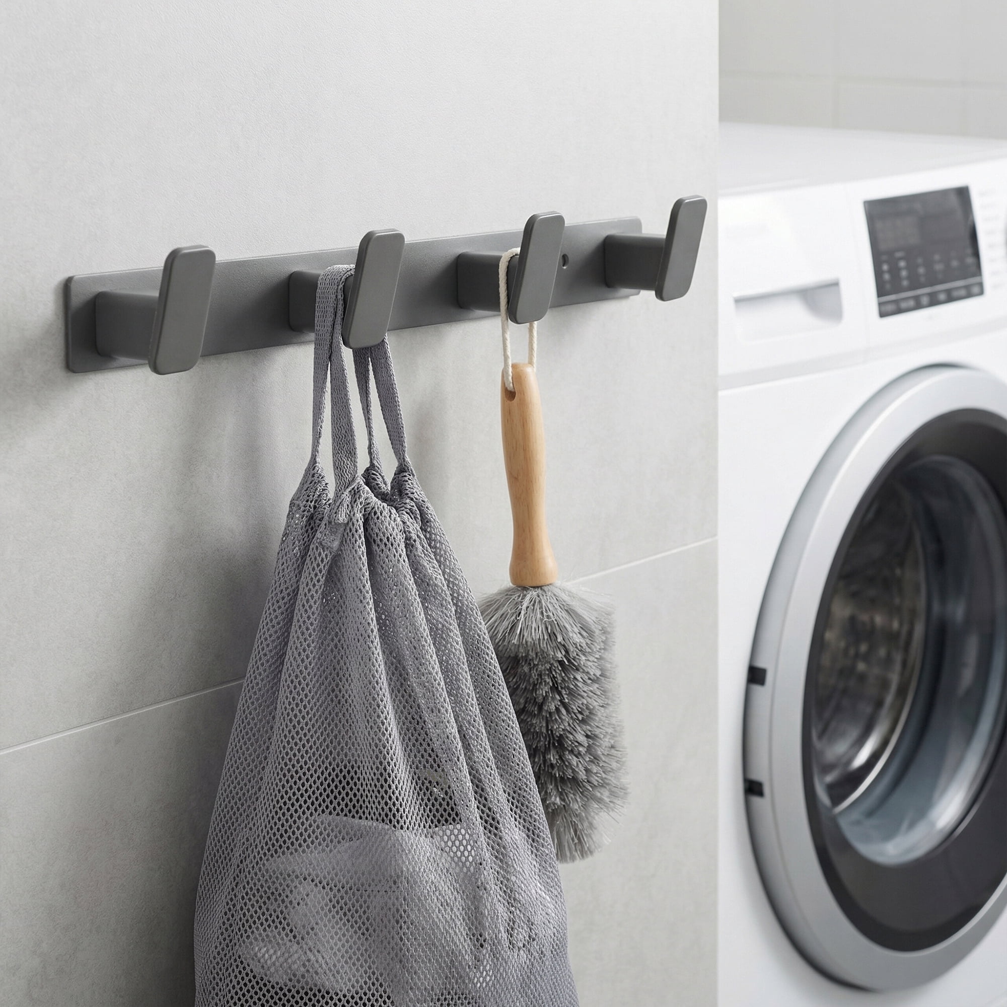 Unique Bargains Coat Rack Wall Mount Aluminum Hook for Entryway Bathroom Gray 13.4"x1.3"