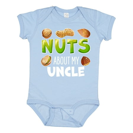 

Inktastic Nuts About My Uncle Peanut Almond Pistachio Gift Baby Boy or Baby Girl Bodysuit