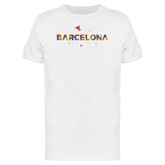 Barcelona Colorful Travel Quote Tee Men's -Image by Shutterstock