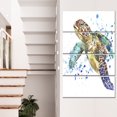 thumbnail image 1 of Blue Sea Turtle Illustration - Animal Canvas Art Print, 1 of 3