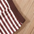 thumbnail image 6 of Riecok Newborn Thanksgiving Outfit Round Neck Long Sleeve Coat Striped Pants and Hat Soft Breathable Jumpsuit Toddler Clothes Brown 6 Months, 6 of 8