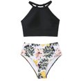thumbnail image 4 of vigerkar Women High Waisted Bikini Sets High Neck Sporty Two Piece Swimsuits (Black, XL), 4 of 7