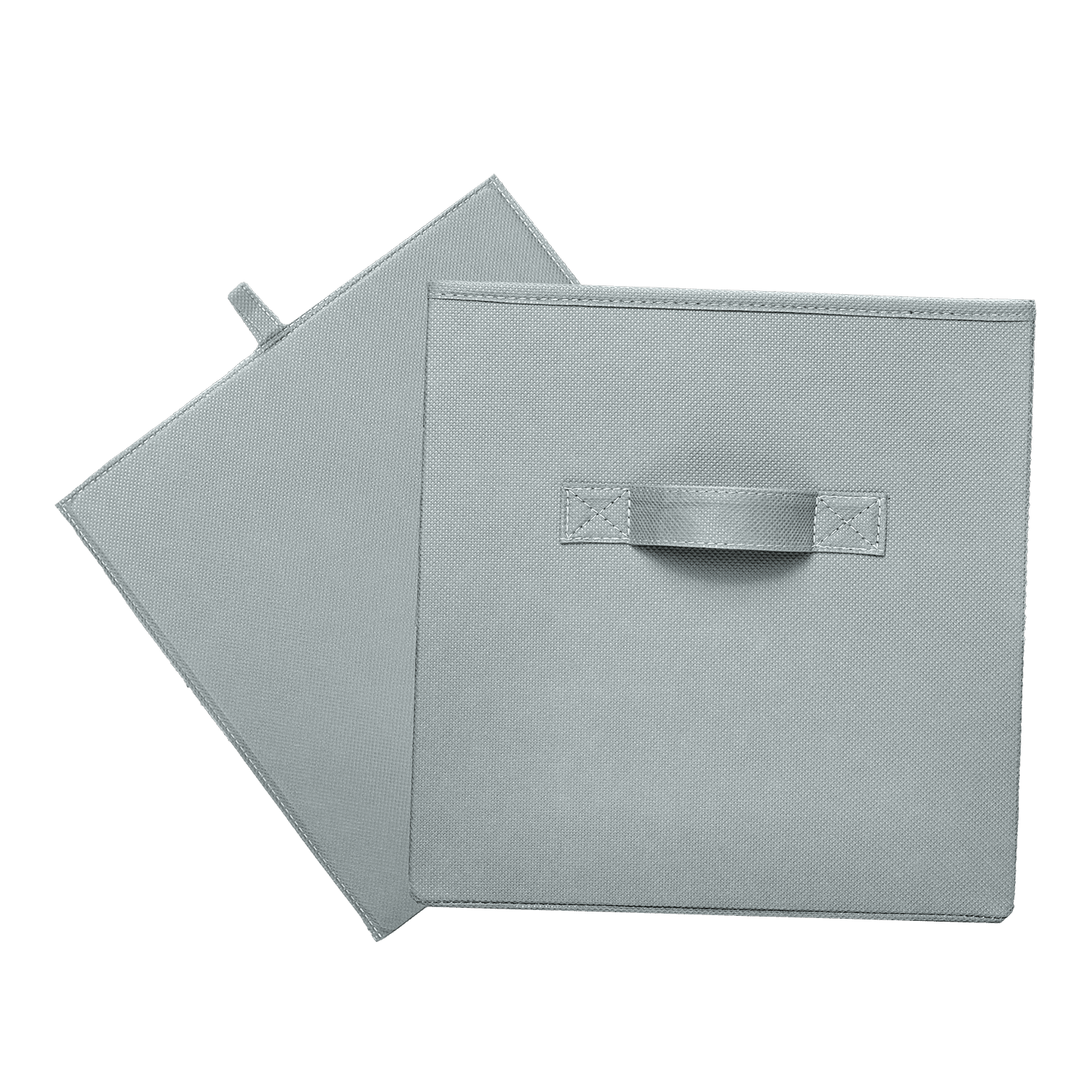 Mainstays Collegiate Collapsible Fabric Bins 10.5X10.5, Silver Hail, 4 Pack