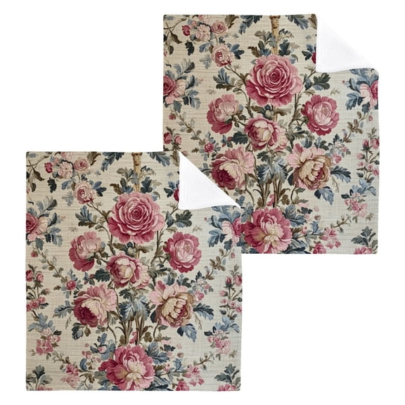 BZSMCE Towel Cotton Face Towel Soft Hand Towels Fashion Vintage Floral Textile in Pastels Pattern