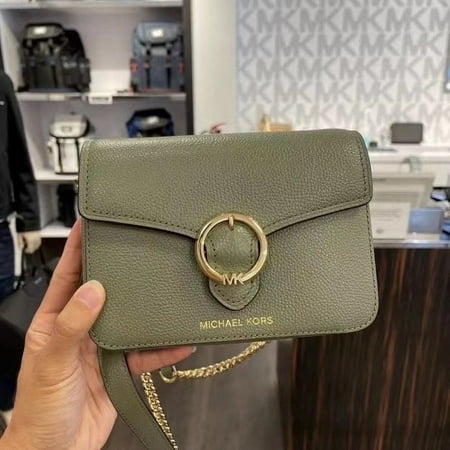 MICHAEL KORS MK WANDA SMALL FLAP SHOULDER CHAIN CROSSBODY BAG Army Green