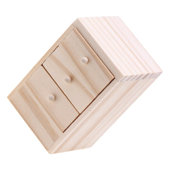 Raindrops Miniature Drawer Cabinet Wooden Night Stands 1:12 Scale Dollhouse Bedroom Furniture Mini Storage Cabinet For Dolls Miniature Furniture