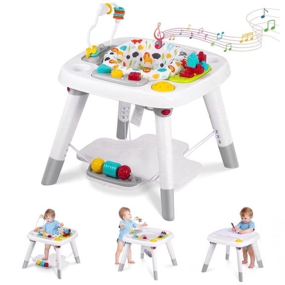 Babyeap 6-in-1 Baby Activity Center,Infant Activity Center Jumper with Detachable Toys and Music,6 Months