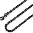 thumbnail image 2 of USENSET-cadena de acero inoxidable para hombre y mujer, collar de caja de alta calidad, color negro, Rolo, 18-36 pulgadas, 2MM, 3MM, 4MM, 2 of 3