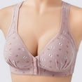 thumbnail image 4 of Elabch Womens Front Closure Bra Wireless Front Button Push Up Bras Full Coverage Comfortable Everyday Bras Pink L, 4 of 9