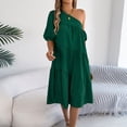 thumbnail image 6 of Summer One Shoulder Mini Baby Doll Dress Women 2026 Casual Puff Sleeve Dresses Loose Tiered A Line Flowy Short Dress, 6 of 6