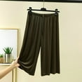 thumbnail image 2 of FUNUONY Pajama Capri Pants for Women Soft Comfy Pajama Bottoms Casual Stretch Wide Leg Pants Lightweight Lounge Cropped Pants Half Shorts for Under Dresses Half Culotte Shorts Split Skirt Green 5Xl, 2 of 3