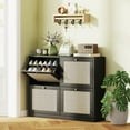 thumbnail image 2 of HOMCOM Armoire à Chaussures Étroite avec 4 Tiroirs Basculants pour Entrée Couloir Noir, 2 of 10