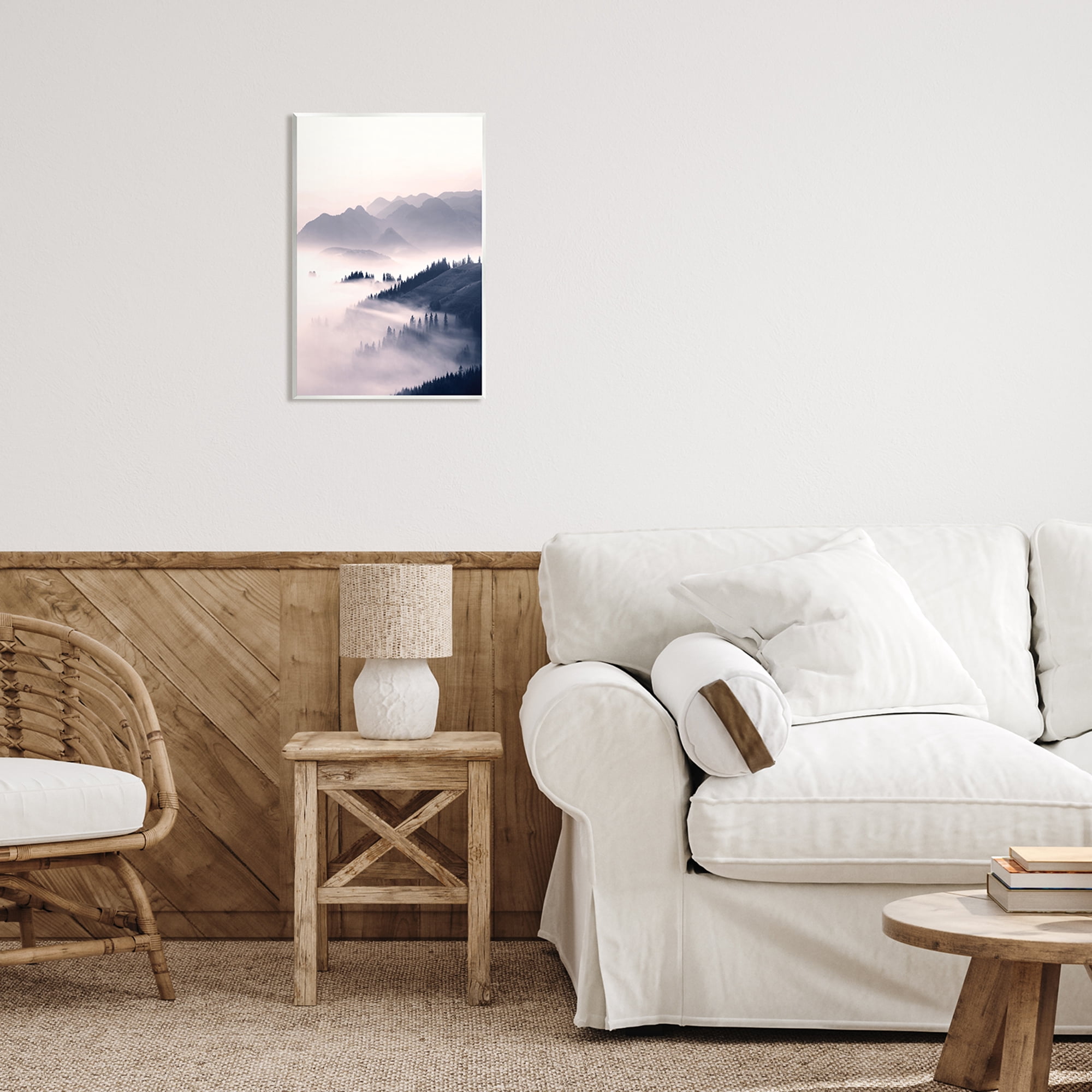 Stupell Industries Foggy Mountain Nature Nature Photography Unframed Art Print Wall Art, 13 x 19