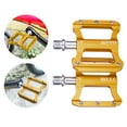 thumbnail image 2 of Pedales planos para bicicleta de montaña y carretera, de aleación de aluminio, antideslizantes, de 9/16 pulgadas, plataforma plana. dorado, 2 of 9