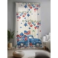 thumbnail image 2 of Sheer Curtains 96 Inches Long, Independence Day Semi Sheer Curtains Light Filtering Window Treatment, Farmhouse American Flag Truck Star Burlap Privacy Voile Drapes for Living Room 52x96 Inch, 2 of 7
