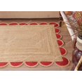 thumbnail image 3 of Scalloped Jute Rug (Red, 5x7 ft), 3 of 8